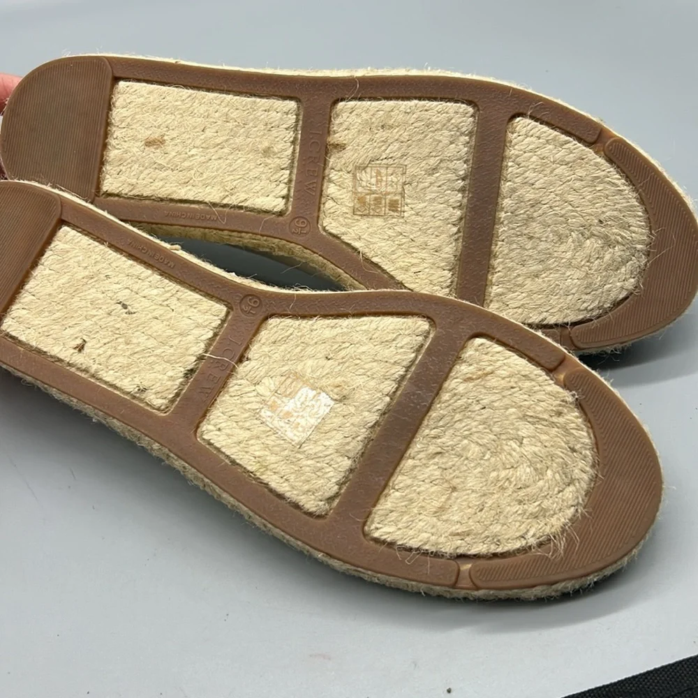J. Crew Womens Color Block Canvas Jute Slip-On Espadrille Black & White Size 9.5